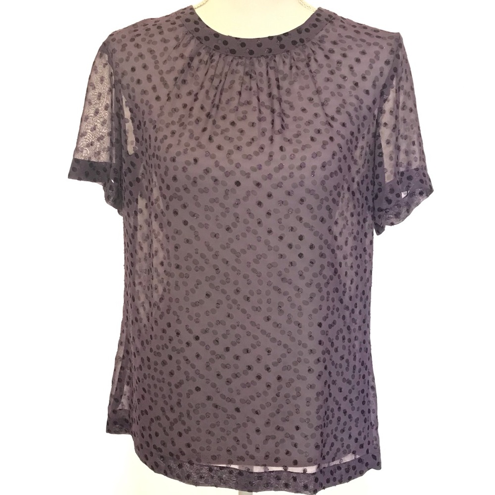 LOFT Purple Sheer Dressy Top Size Small